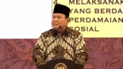 Pesiden Prabowo Subianto Saat Berpidato Dalam Acara Musyawarah Perencanaan Pembangunan Nasional (Musrenbangnas) RPJMN 2025-2029