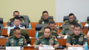 Panglima TNI Bersama Jajaran Saat Rapat Dengar Pendapat Dengan Komisi I DPR RI Bahas Revisi UU TNI