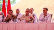 Wamenko Polkam, Lodewijk F. Paulus, Dalam Launching dan Konferensi Pers Sisa Stockpile Bijih Bauksit di Provinsi Kepulauan Riau, Senin (28/7/2025).